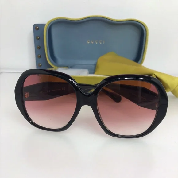 Gucci Sunglasses Women's GG0796S 002 Black/Red Gradient - Picture 2 of 16